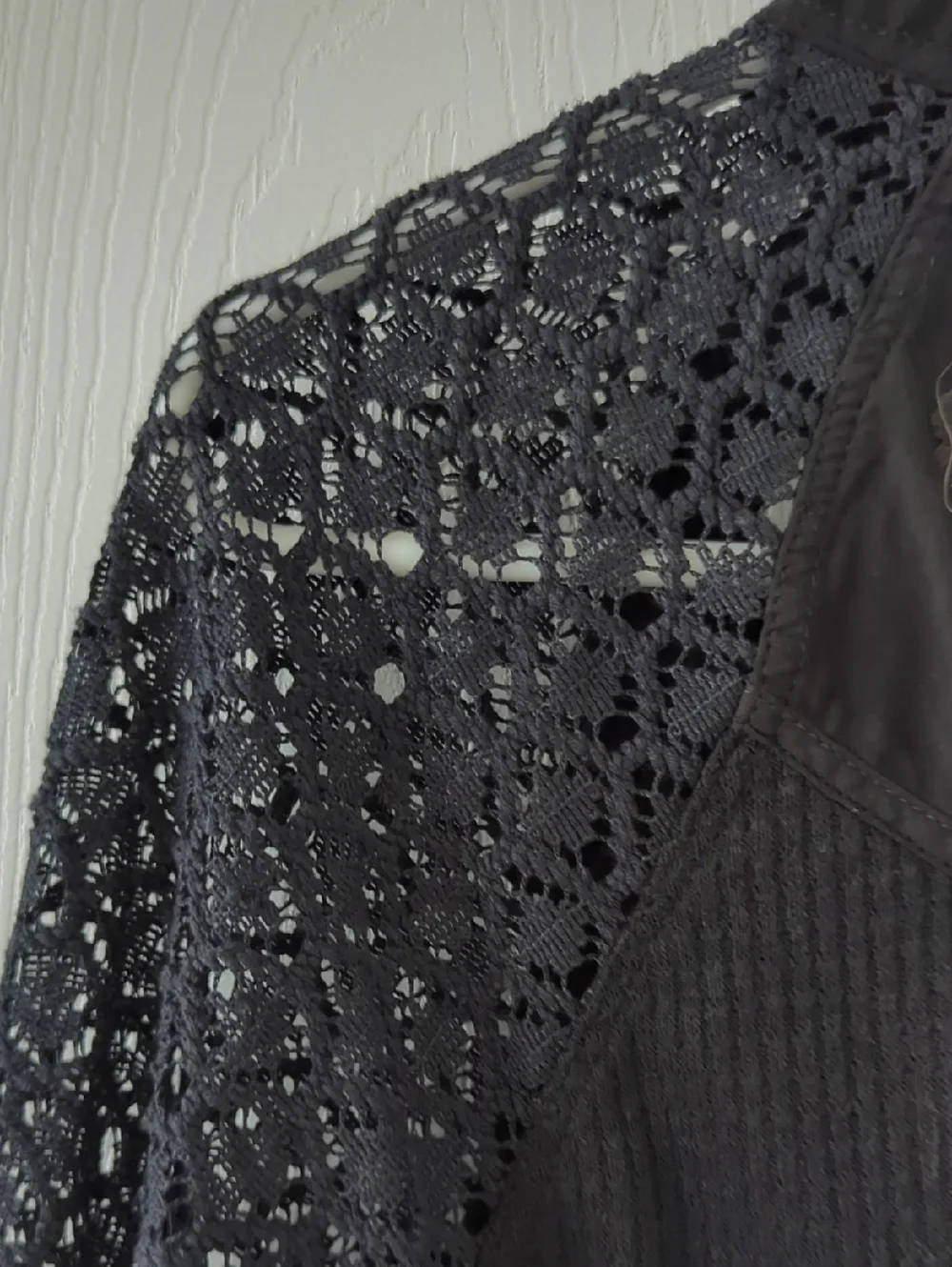 Free People Black Lace Long Sleeve Mock Neck Top - Picture 10 of 11